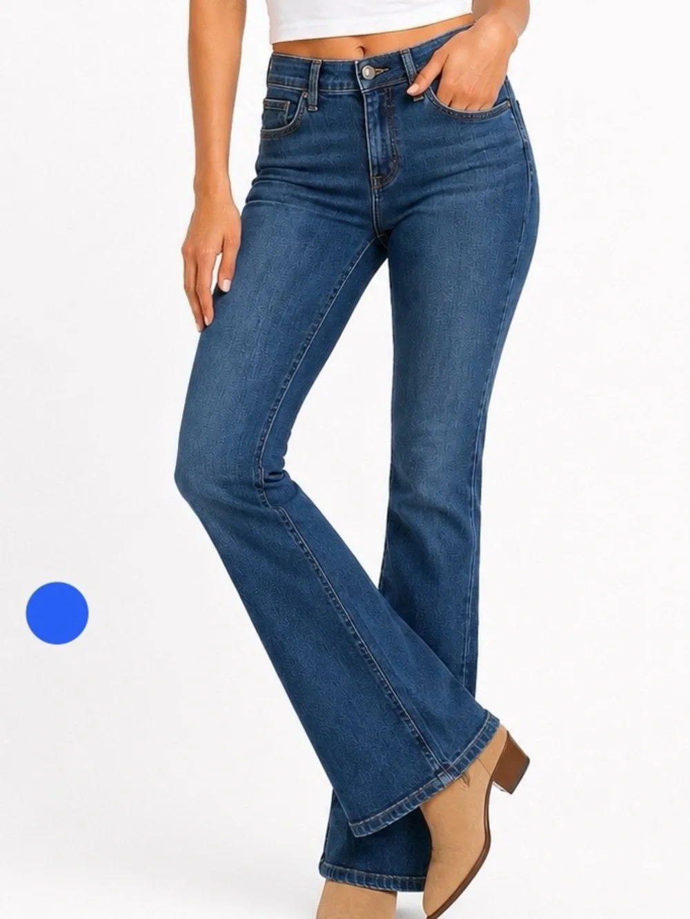 Lee Regular Fit Bootcut Mid Rise Jeans Women’s Size 8 Short Dark Wash Denim - Picture 1 of 5